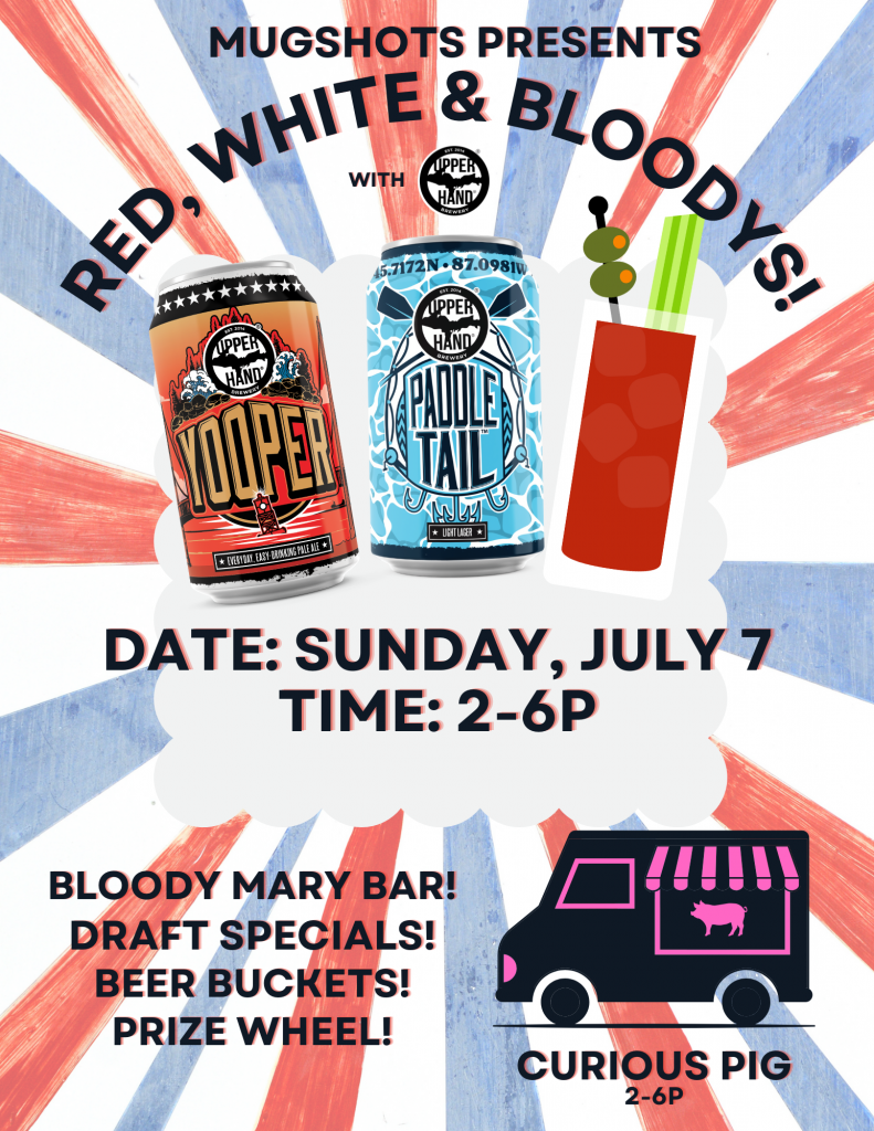 Poster for Red White and Bloodys, a bloody mary centric event